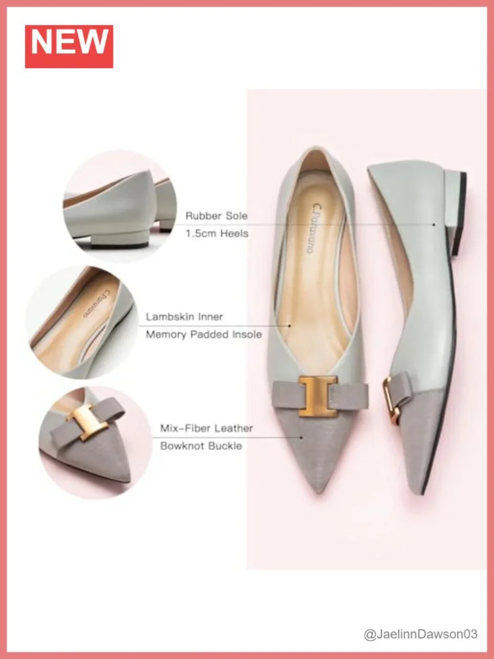 Lambskin Leather Pointed Toe Ballet Flats - Memory Cushion Dressy